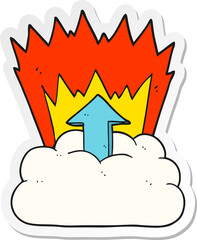 sticker of a cartoon upload to the cloud