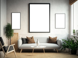 Scandinavian Style Living Rooms Frame Mockups