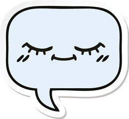 sticker of a cute cartoon speech bubble
