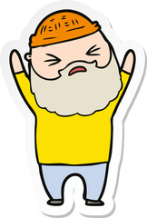 sticker of a cartoon man with beard