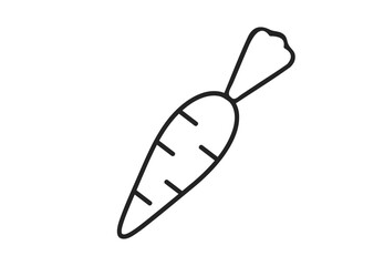 Line carrot black icon