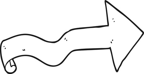 black and white cartoon arrow