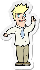 sticker of a cartoon man with idea