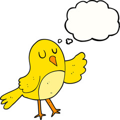 thought bubble cartoon bird