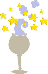 flat color illustration of a cartoon magic goblet