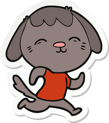 Fototapeta premium sticker of a happy cartoon dog running