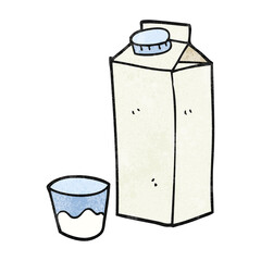 textured cartoon milk carton