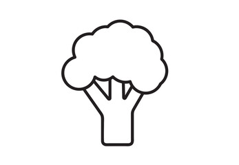 Line broccoli black icon