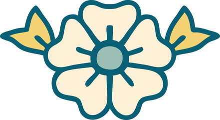 tattoo style icon of a flower