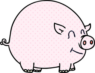 Obraz na płótnie Canvas quirky comic book style cartoon pig