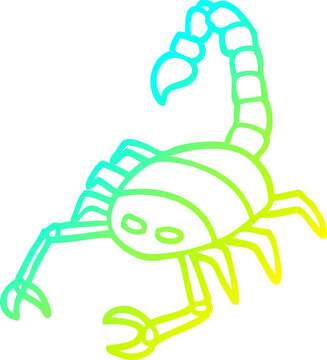 recommend clip art: cold gradient line drawing cartoon scorpion
