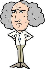 cartoon big hair lecturer man
