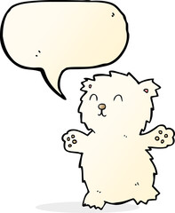 cartoon teddy bear with speech bubble