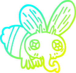 cold gradient line drawing cartoon fly