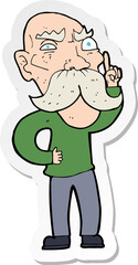 sticker of a cartoon annoyed old man