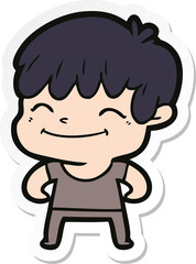 Obraz premium sticker of a cartoon happy boy