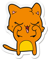 sticker of a cartoon cat