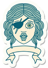 human rogue character with banner sticker