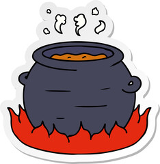 sticker cartoon doodle of a pot of stew