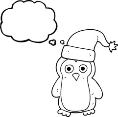 thought bubble cartoon penguin