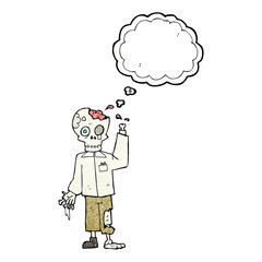 thought bubble textured cartoon zombie
