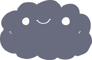 flat color style cartoon cloud