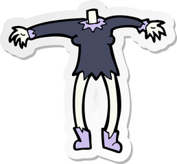 sticker of a cartoon vampire body