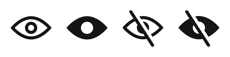 Eyesight icon set. Eye vector icons. Vision symbols.