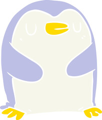 flat color style cartoon penguin