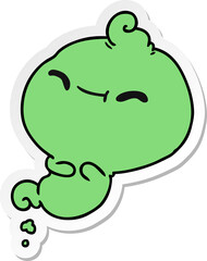 sticker cartoon of kawaii scary ghost