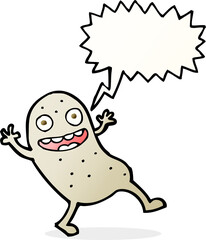 cartoon potato with speech bubble