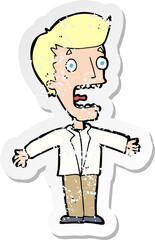 Fototapeta premium retro distressed sticker of a cartoon screaming man
