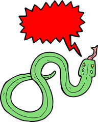 cartoon snake with speech bubble
