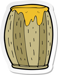 sticker of a cartoon barrel