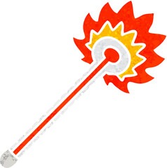 quirky retro illustration style cartoon hot thermometer