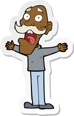 Fototapeta premium sticker of a cartoon stressed old man