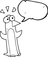 speech bubble cartoon surprised penguin