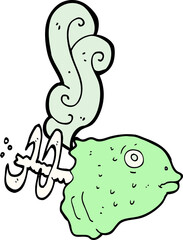 cartoon smelly old fish head