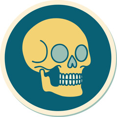 tattoo style sticker of a skull