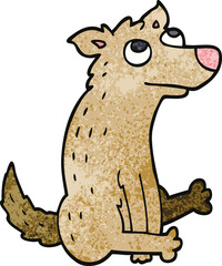 cartoon doodle dog sitting