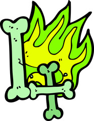 cartoon halloween bone number