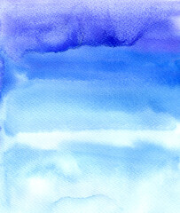 abstract blue watercolor background, gradient, texture,space