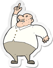 sticker of a cartoon big fat boss