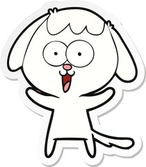 sticker of a cute cartoon dog