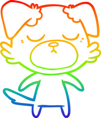 Obraz premium rainbow gradient line drawing cute cartoon dog