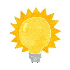 retro cartoon light bulb