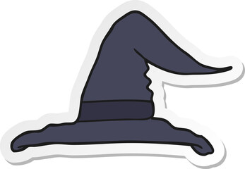 sticker of a cartoon witch hat