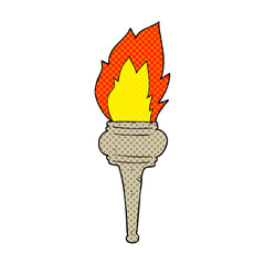cartoon flaming torch