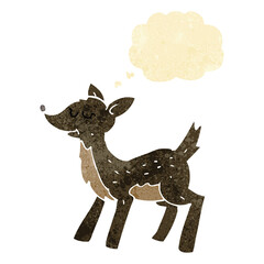 cute cartoon deer with thought bubble
