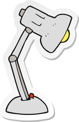 sticker of a cartoon desk lamp